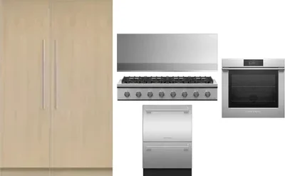 6 Piece Package Includes Refrigerator, Freezer, Cooktop, Wall Oven, Hood And Dishwasher